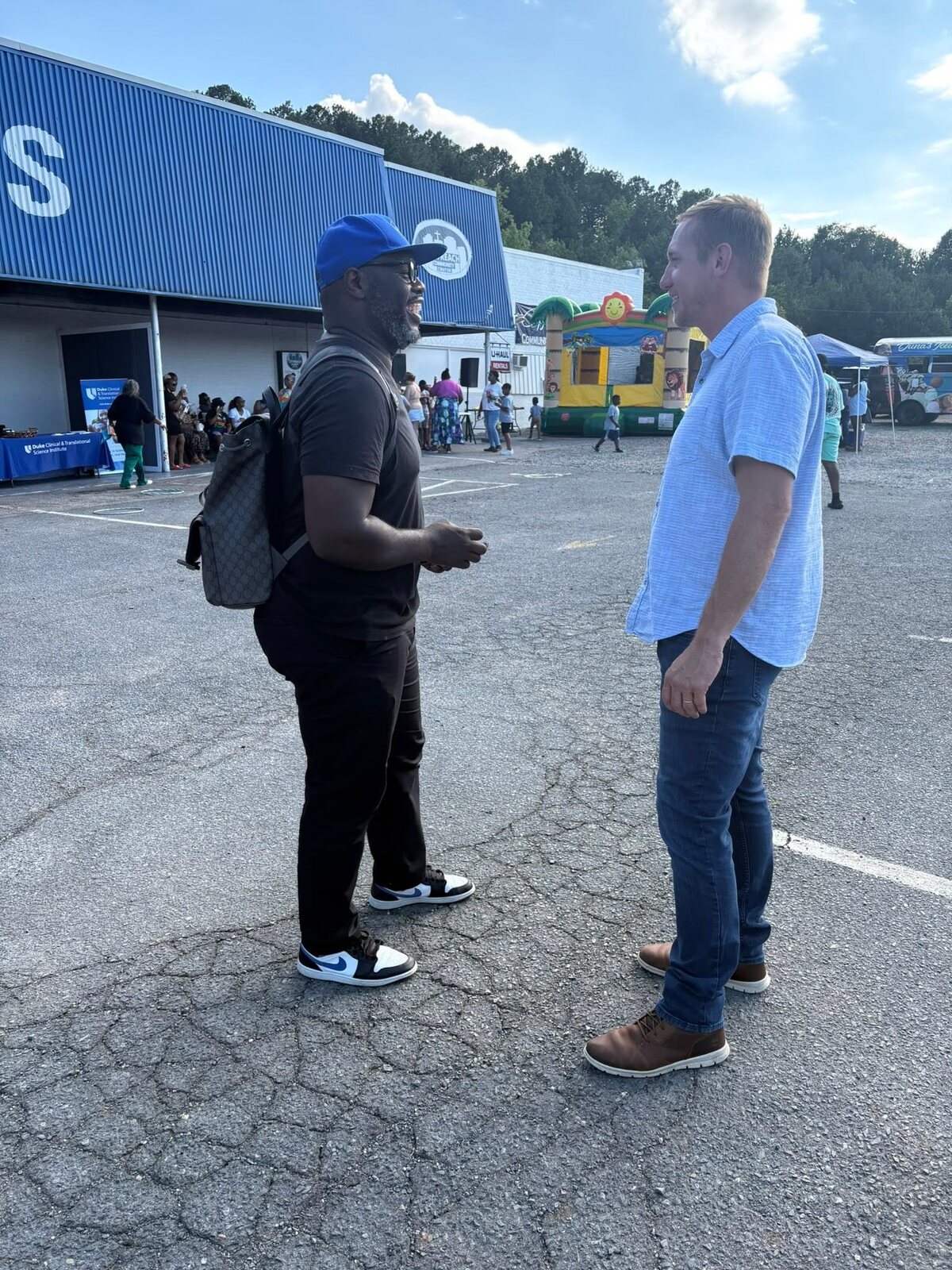 Colby Watson with neighbors across NC-08